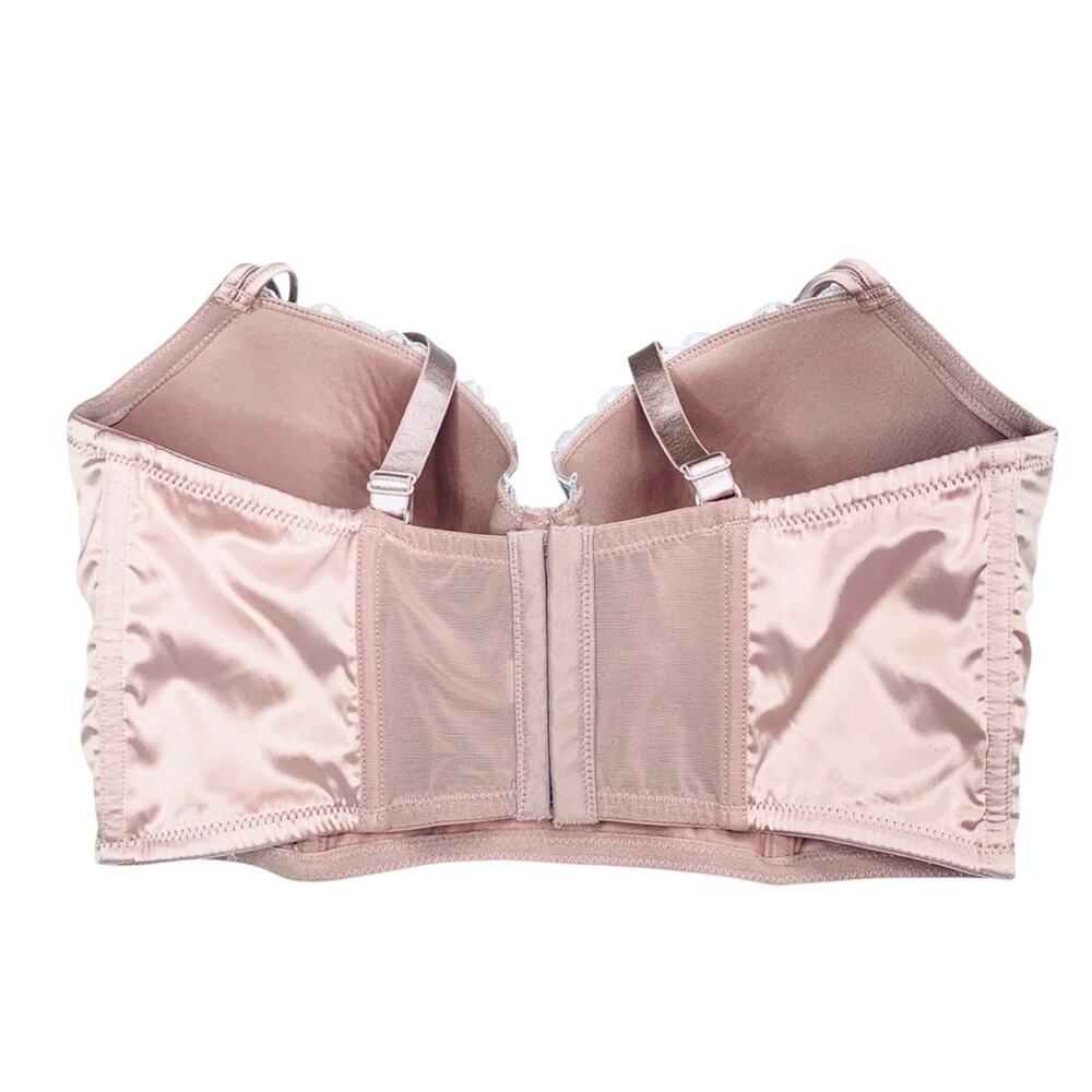 Parfait Affinitas Danielle Satin Lace Longline Bra 38DDD Pink Rose Coquette - Picture 5 of 13